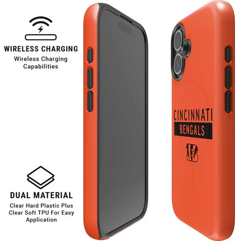 NFL Cincinnati Bengals Orange Performance Series iPhone 16 Plus Magsafe Impact Case